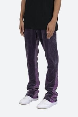 MNML Pants Mens 30 Purple Corduroy Denim Y2K 5 Pocket Design Flared B428 NWT